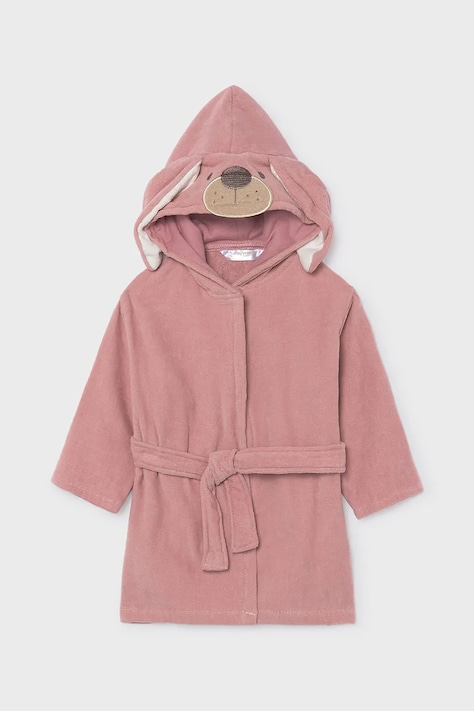Mayoral Newborn accappatoio con cappuccio per neonati in cotone rosa 9177