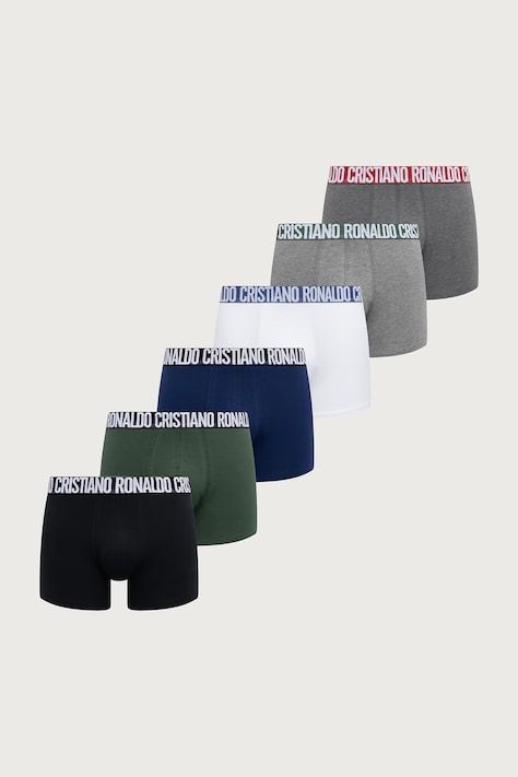 CR7 Cristiano Ronaldo Bokserki dopasowane męskie bawełniane z elastanem 7-pack czarne 8127-4900-2805