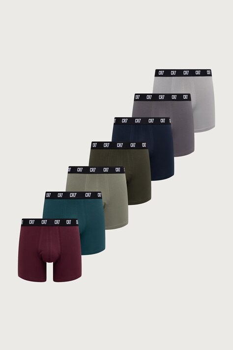 CR7 Cristiano Ronaldo Bokserki dopasowane męskie bawełniane z elastanem 7-pack granatowe 8127-4900-2832