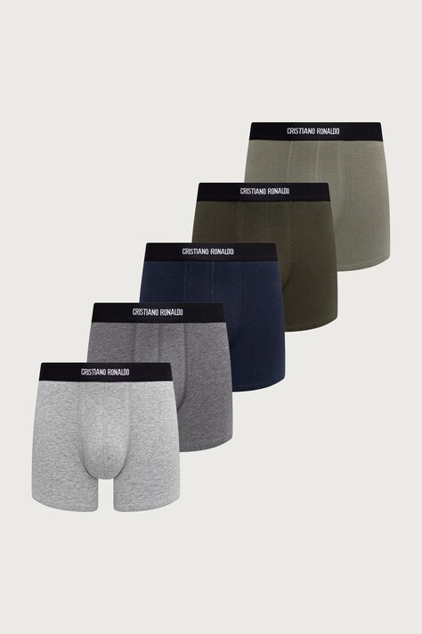 CR7 Cristiano Ronaldo Bokserice za muškarce s pamukom 5-pack sive 8125-4900-2373