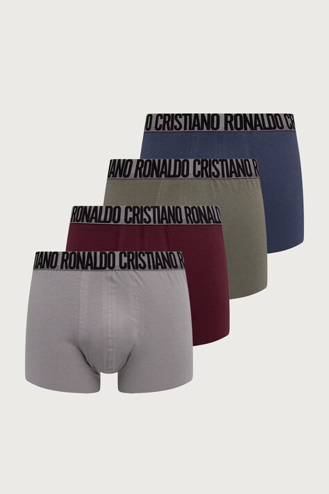 CR7 Cristiano Ronaldo Boxerky pánske bavlnené s elastanom 4-pak sivé 8104-4900-2522