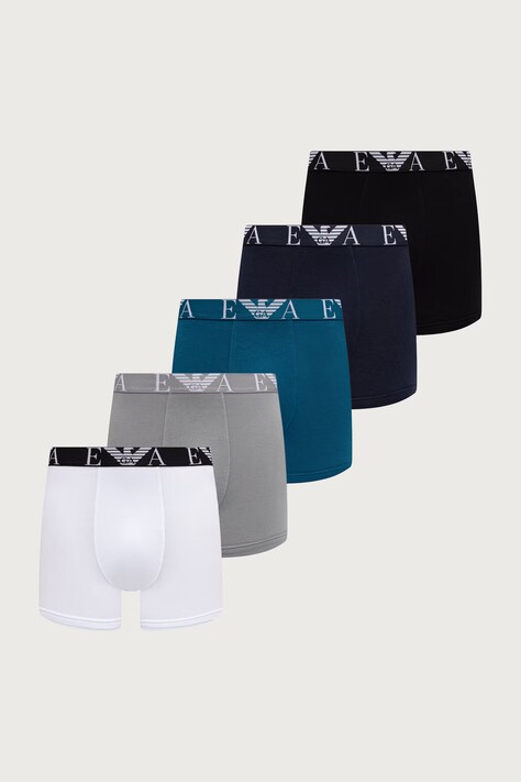 Emporio Armani Underwear Bokserki dopasowane męskie bawełniane z elastanem 5-pack czarne EM003793 AF25048