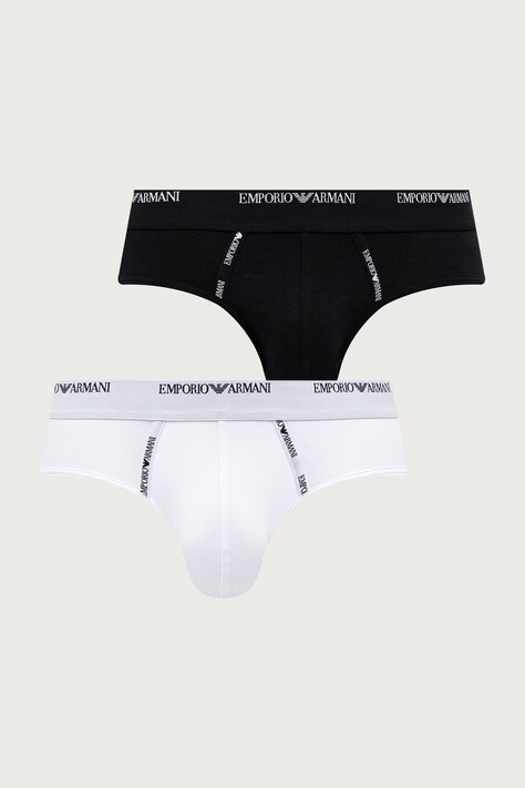 Emporio Armani Underwear Slipy męskie bawełniane z elastanem 2-pack czarne EM000401 AF25056