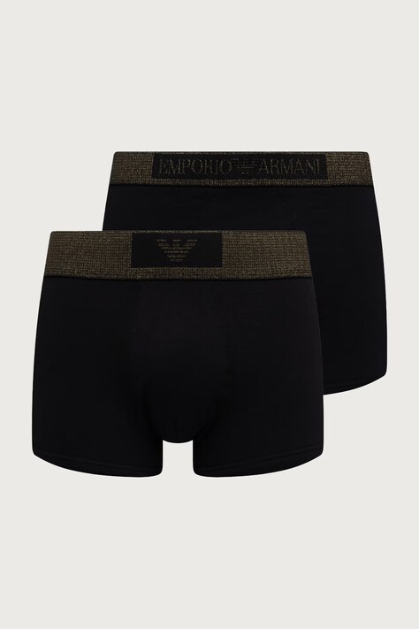 Emporio Armani Underwear Bokserki męskie bawełniane z elastanem 2-pack czarne EM000253 AF25054