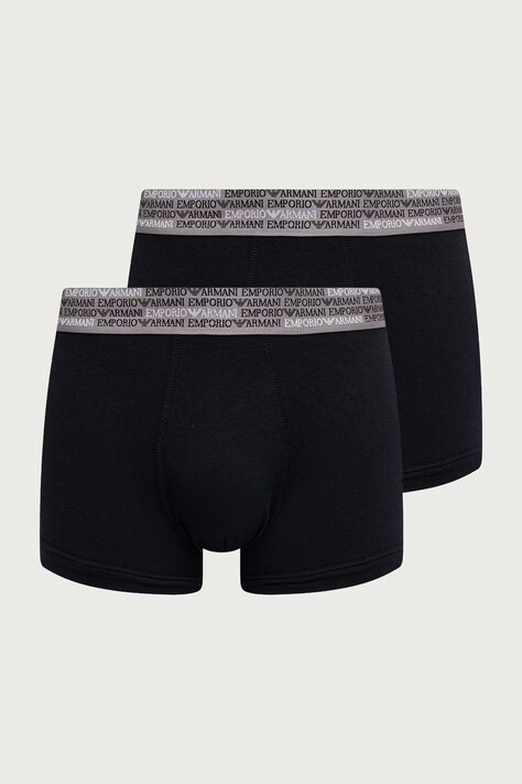 Emporio Armani Underwear Bokserki dopasowane męskie bawełniane z elastanem 2-pack czarne EM000253 AF25052