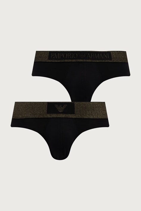 Emporio Armani Underwear Slipy męskie bawełniane z elastanem 2-pack czarne EM000251 AF25054