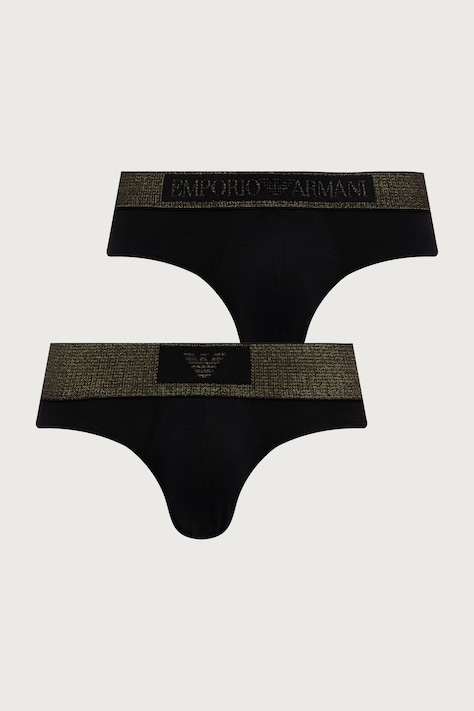 Emporio Armani Underwear Slipy męskie bawełniane z elastanem 2-pack czarne EM000251 AF25054