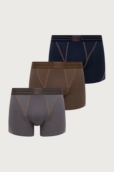 CR7 Cristiano Ronaldo Bokserki dopasowane męskie 3-pack brązowe 8515-49-304