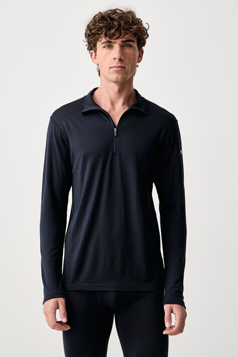 Devold Longsleeve funkcyjny męski wełniany Breeze Plus Merino granatowy PDGO.183.240.B