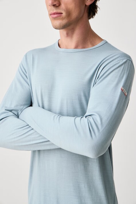 Devold Longsleeve funkcyjny męski wełniany Breeze Plus Merino niebieski PDGO.183.221.C