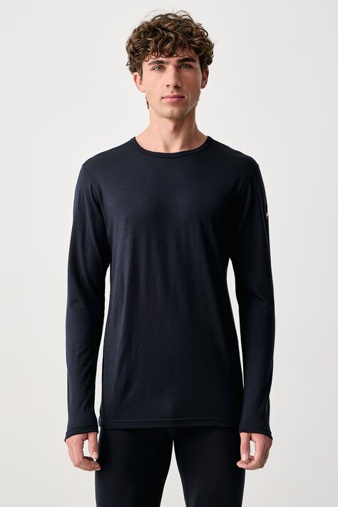 Devold Longsleeve funkcyjny męski wełniany Breeze Plus Merino granatowy PDGO.183.221.C