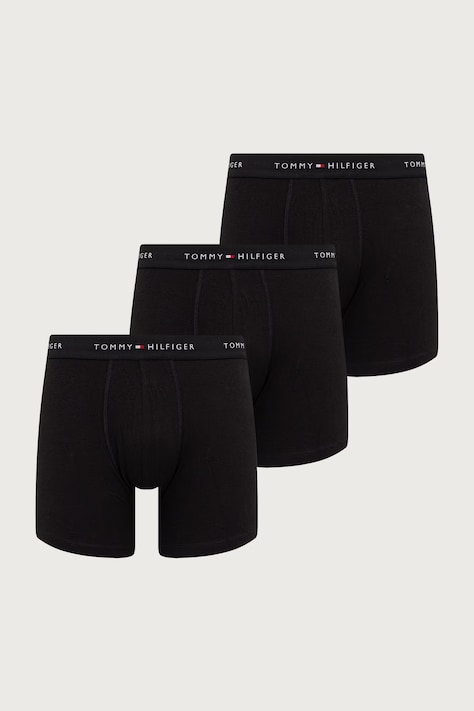 Tommy Hilfiger Bokserki dopasowane męskie bawełniane z elastanem 3-pack czarne UM0UM03921