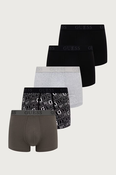 Guess Прилепнали боксерки мъжки от памук с еластан 5 броя черни U6BG20 K6962