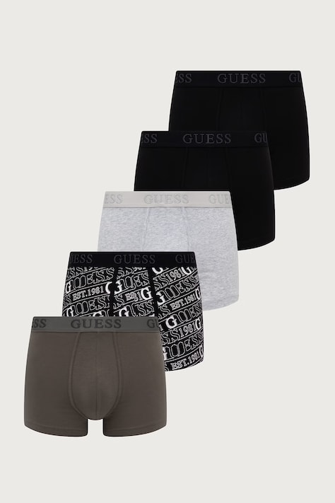 Guess Прилепнали боксерки мъжки от памук с еластан 5 броя черни U6BG20 K6962