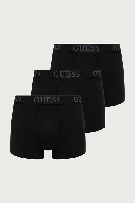 Guess Bokserki męskie bawełniane z elastanem JOE 3-pack czarne U6BG08 K5375
