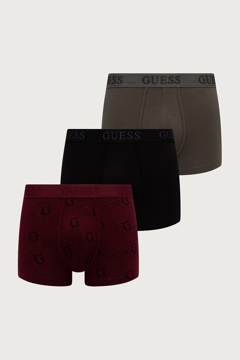 Guess Bokserki dopasowane męskie bawełniane z elastanem JOE 3-pack czarne U6BG06 K5372