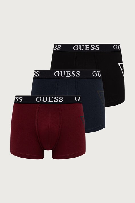 Guess Bokserki męskie z bawełną 3-pack bordowe U6BG03 K5365