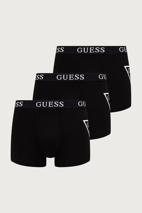 Guess Bokserki męskie z bawełną 3-pack czarne U6BG03 K5365