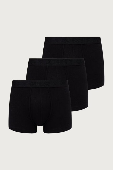 Guess Bokserki dopasowane męskie bawełniane z elastanem HERO 3-pack czarne U6BG02 K5357