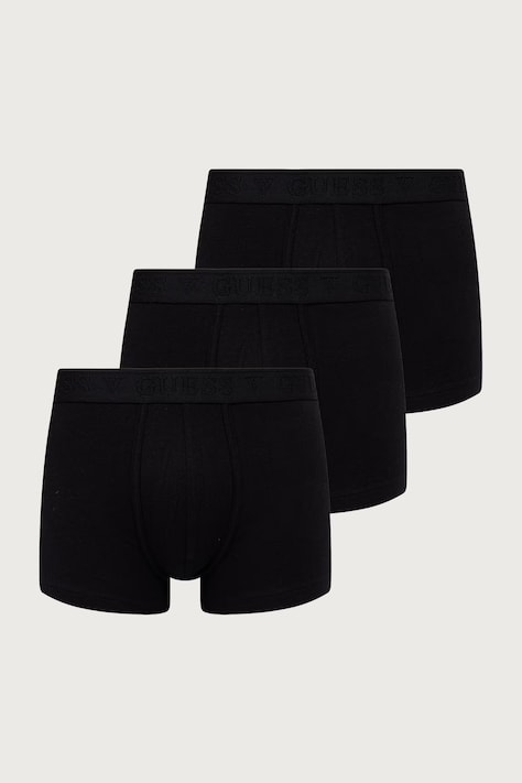Guess Bokserki dopasowane męskie bawełniane z elastanem HERO 3-pack czarne U6BG02 K5357