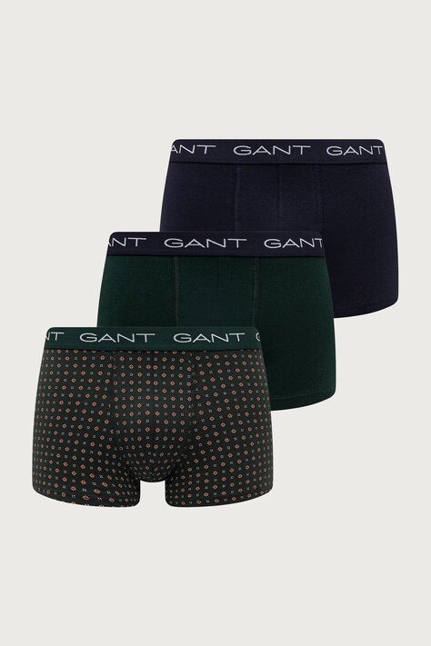 Gant Bokserki męskie bawełniane z elastanem 3-pack zielone 902633053