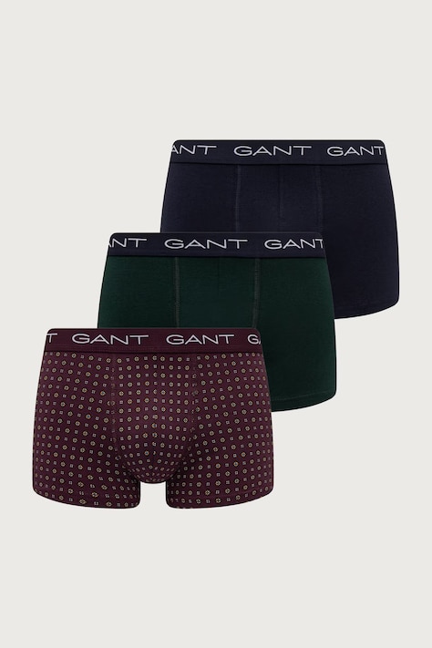 Gant Bokserki męskie bawełniane z elastanem 3-pack bordowe 902633053