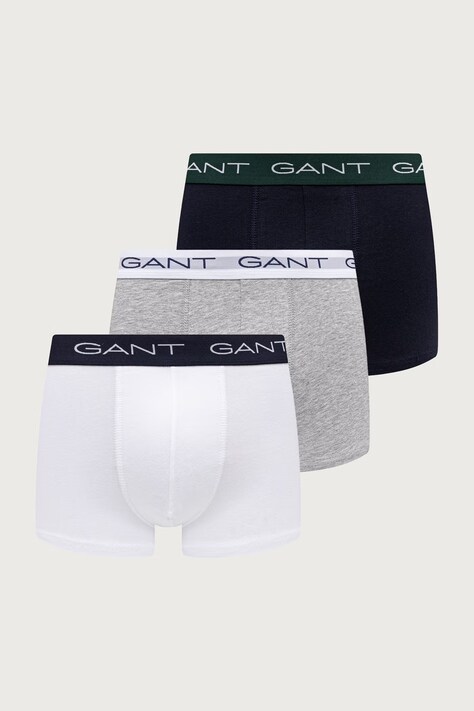 Gant Bokserki męskie bawełniane z elastanem 3-pack białe 902633003