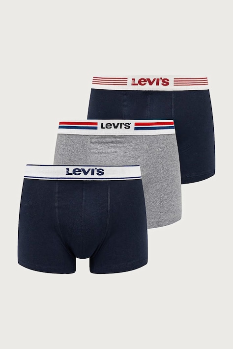 Levi's Μποξεράκι ανδρικό βαμβακερό με ελαστάν 3-pack σκούρο μπλε 37149-1438