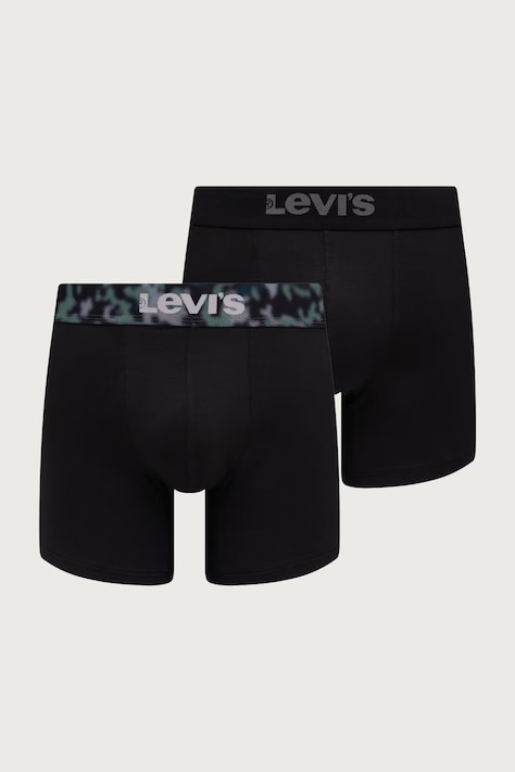 Levi's oprijete boksarice moške z bombažem paket 2 kosov črne 37149-1435