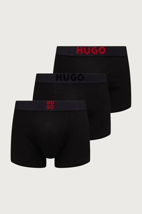 HUGO Bokserki męskie bawełniane z elastanem TRUNK TR GIFT VELVE 3-pack czerwone 50570931