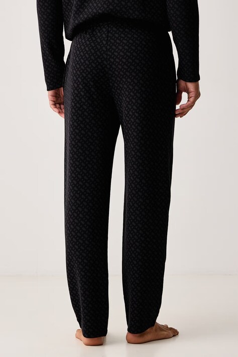BOSS Spodnji del pižame moški z bombažem WaffleAOP Pants črn 50571378