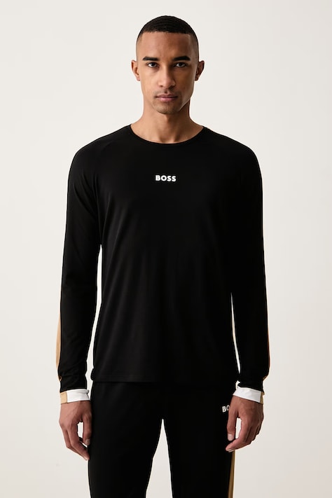 BOSS longsleeve de pijama pentru bărbați cu bumbac Balance LS-Shirt negru 50571129