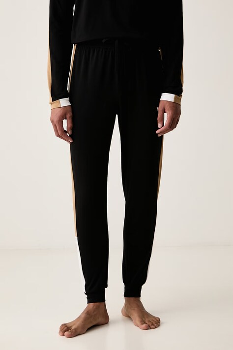 BOSS pyžamové nohavice pánske s bavlnou Balance Pants čierne 50571118