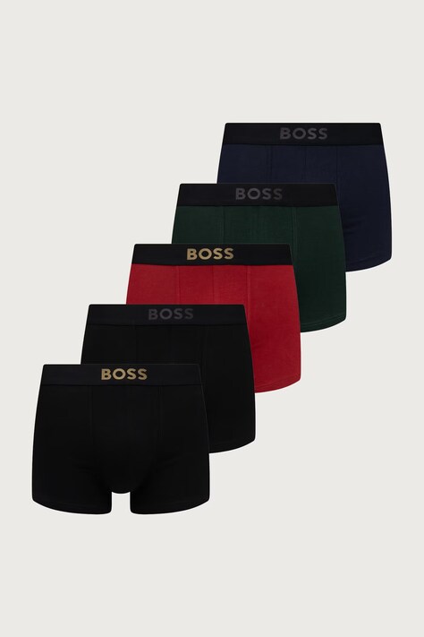BOSS Bokserki męskie z bawełną Trunk 5P MetalLogo G 5-pack czarne 50569225