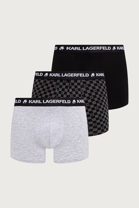 Karl Lagerfeld Priliehavé boxerky pánske bavlnené s elastanom 3-pak čierne B4M47002