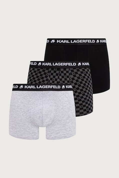 Karl Lagerfeld Priliehavé boxerky pánske bavlnené s elastanom 3-pak čierne B4M47002