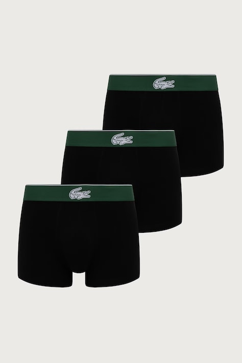 Lacoste bokserki dopasowane męskie bawełniane z elastanem 3-pack czarne 5H0925