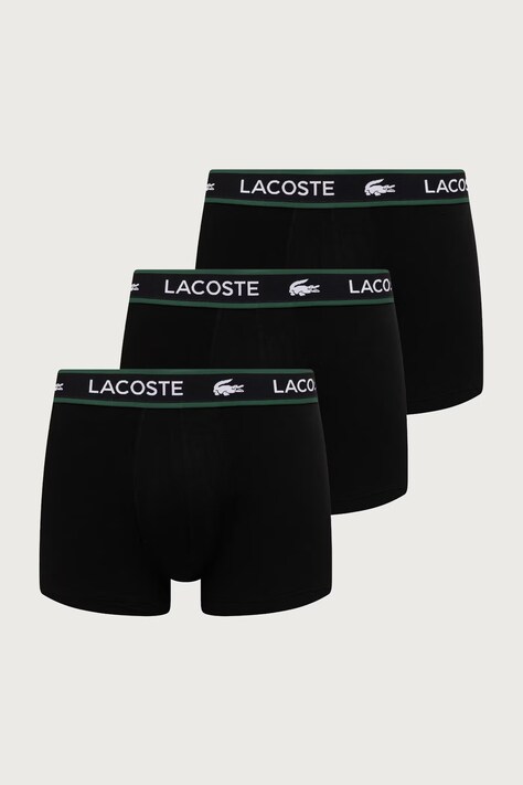 Lacoste Bokserki męskie bawełniane z elastanem 3-pack czarne 5H0923