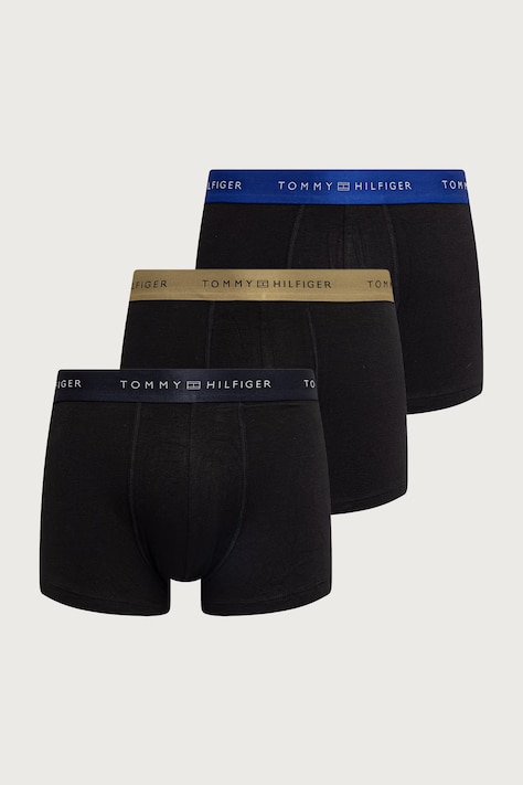Tommy Hilfiger Priliehavé boxerky pánske bavlnené s elastanom 3-pak čierne UM0UM03964