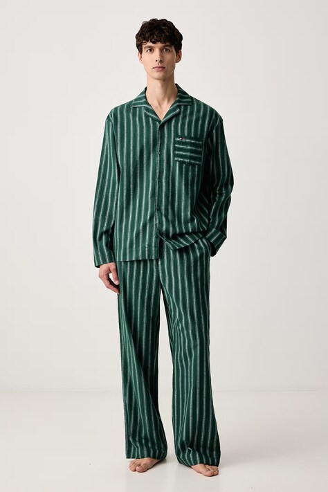 Tommy Hilfiger Pyžamo pánske bavlnené zelené UM0UM04066