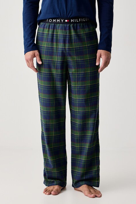 Tommy Hilfiger Spodnie piżamowe męskie bawełniane zielone UM0UM04017