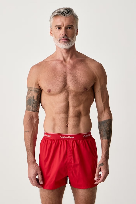 Calvin Klein Underwear Boxerky pánské bavlněné s elastanem 3-pack červené LV00NB4727