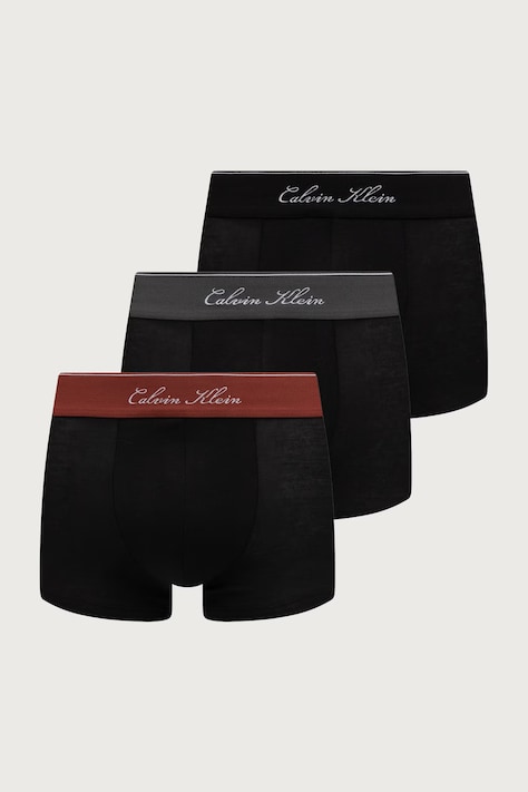 Calvin Klein Underwear Bokserki dopasowane męskie bawełniane z elastanem 3-pack czarne LV00NB4607
