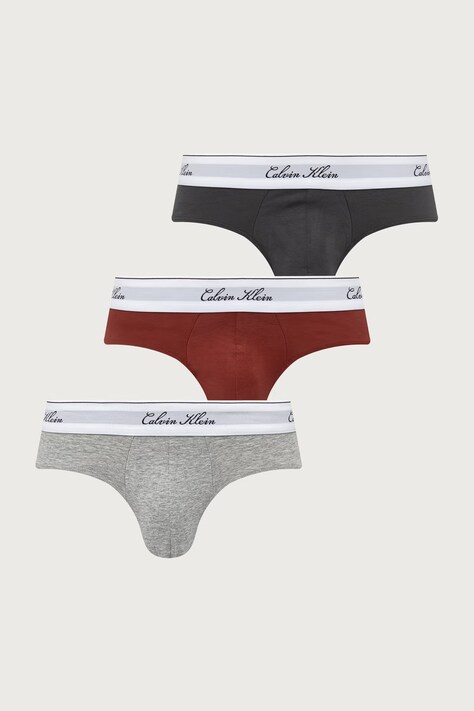 Calvin Klein Underwear Slipy pánske s bavlnou 3-pak sivé LV00NB4606