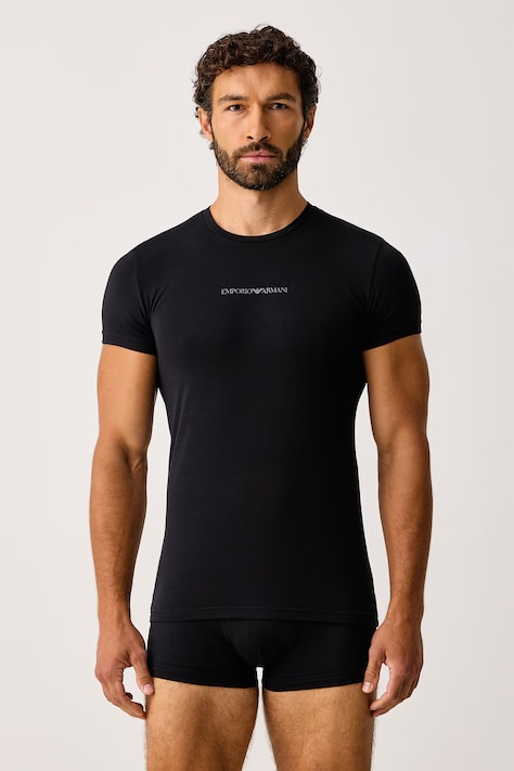 Emporio Armani Underwear Piżama dwuczęściowa męska z bawełną czarna EM000398 AF25026