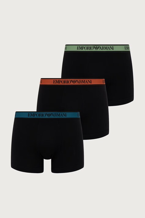 Emporio Armani Underwear Bokserki męskie z bawełną 3-pack czarne EM000259 AF25019