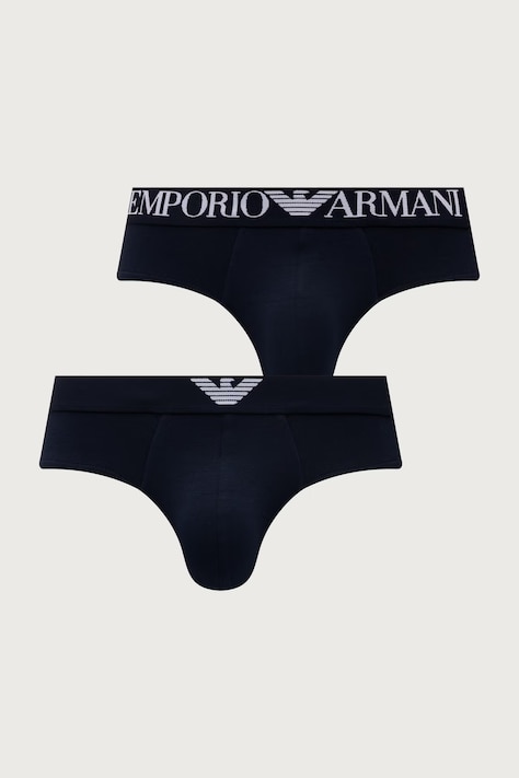 Emporio Armani Underwear slipy pánske bavlnené s elastanom 2-pak modré EM000251 AF25017