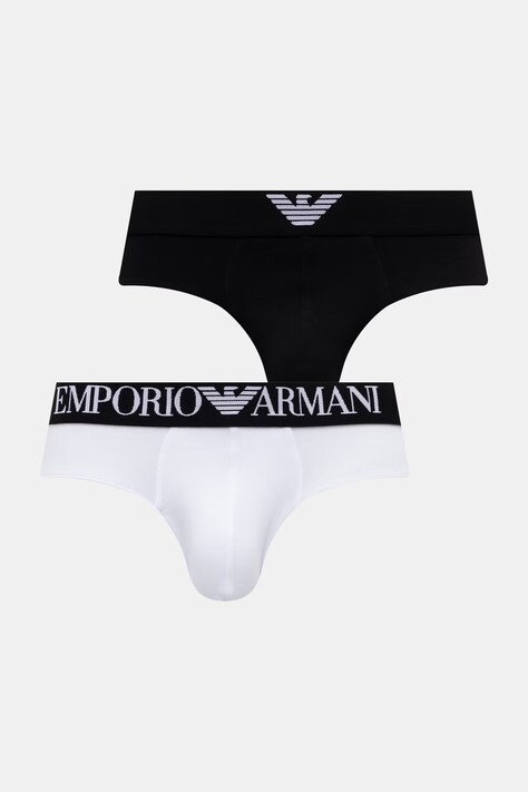 Emporio Armani Underwear slipy męskie bawełniane z elastanem 2-pack czarne EM000251 AF25017