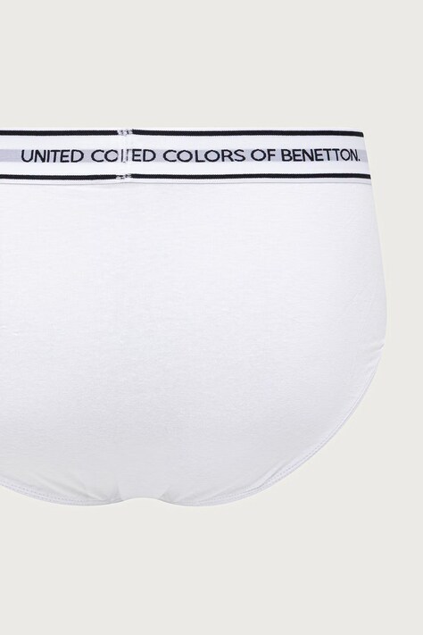 United Colors of Benetton Slipy męskie bawełniane z elastanem 2-pack białe 3G682S00N