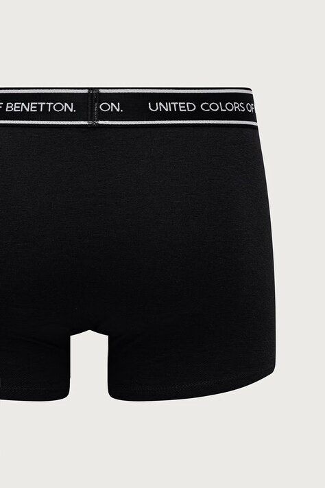 United Colors of Benetton облягаючі боксери чоловічі бавовняні з еластаном 3 шт — AW26-BIMZTI, чорний — фото 3